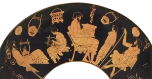 Liberal Arts - Douris' kylix. School scene, 490-480 BC.