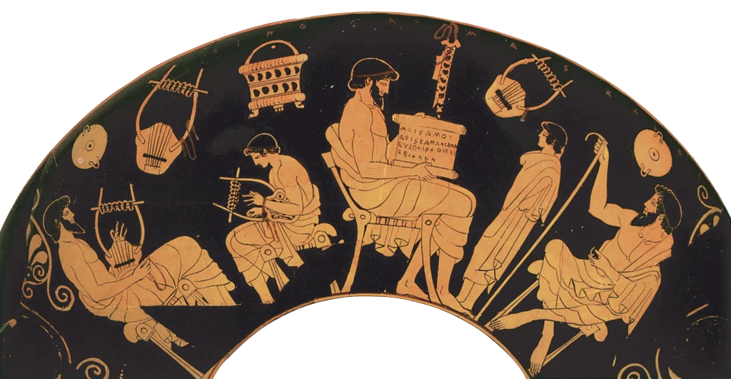 Liberal Arts - Douris' kylix. School scene, 490-480 BC.