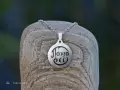 "Panta rhei" - platinum plated pendant and chain with enameled script