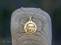 "Panta rhei" - gold plated pendant and chain with enameled script