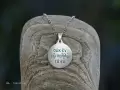 Turquoise enameled letters & silver chain "Uk en to pollo to eu" Handcrafted sterling silver pendant with turquoise enameled letters & natural silver chain