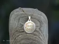 "Panta rhei" Handcrafted sterling silver pendant with gold-plated script & chain